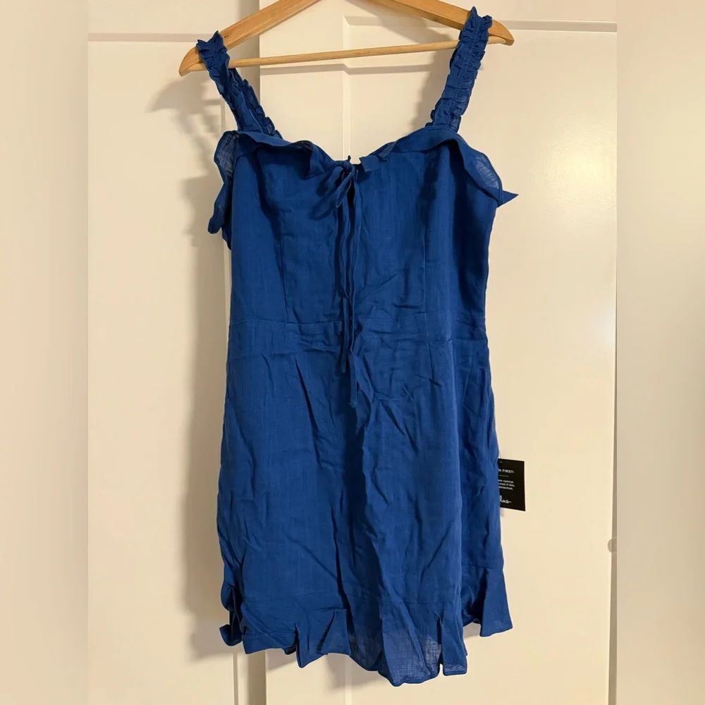 Lulu's Chic Blue Ruffle Mini Dress - Picture 2 of 3